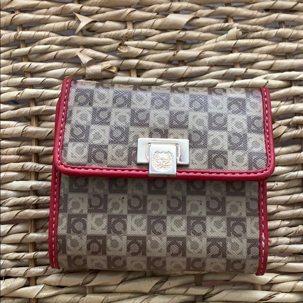 Beige & Red Wallet